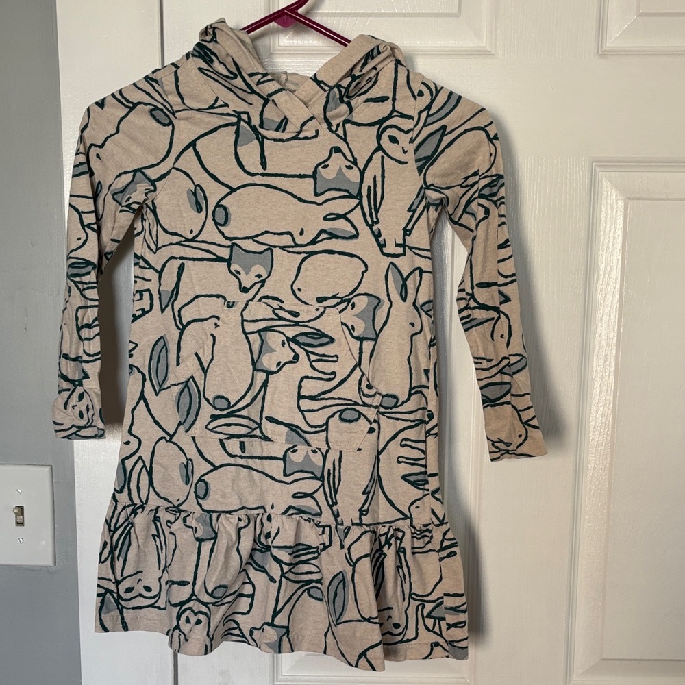Tea Collection Animal Print Hoodie Dress size 7